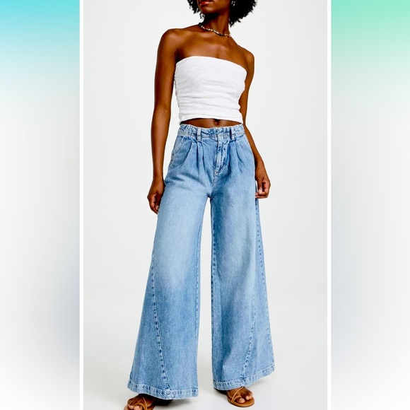 Free People Denim - We The Free People Equinox Denim ultra wide leg trousers, NWT size 28